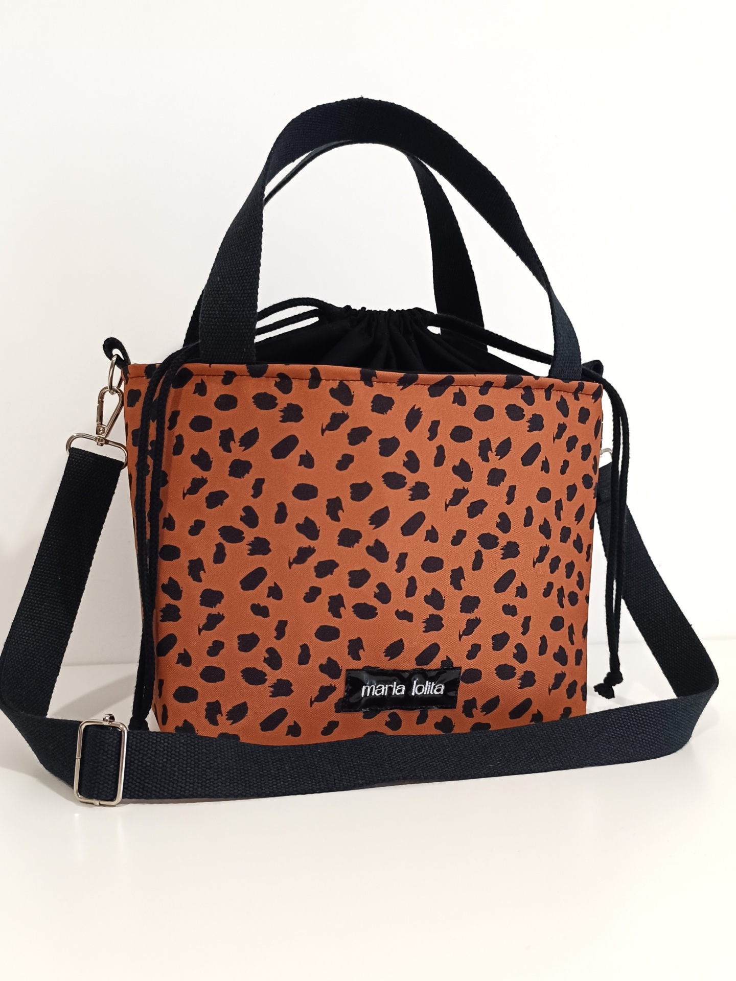 LANCHEIRA TÉRMICA CHITA PRETO COM CASTANHO