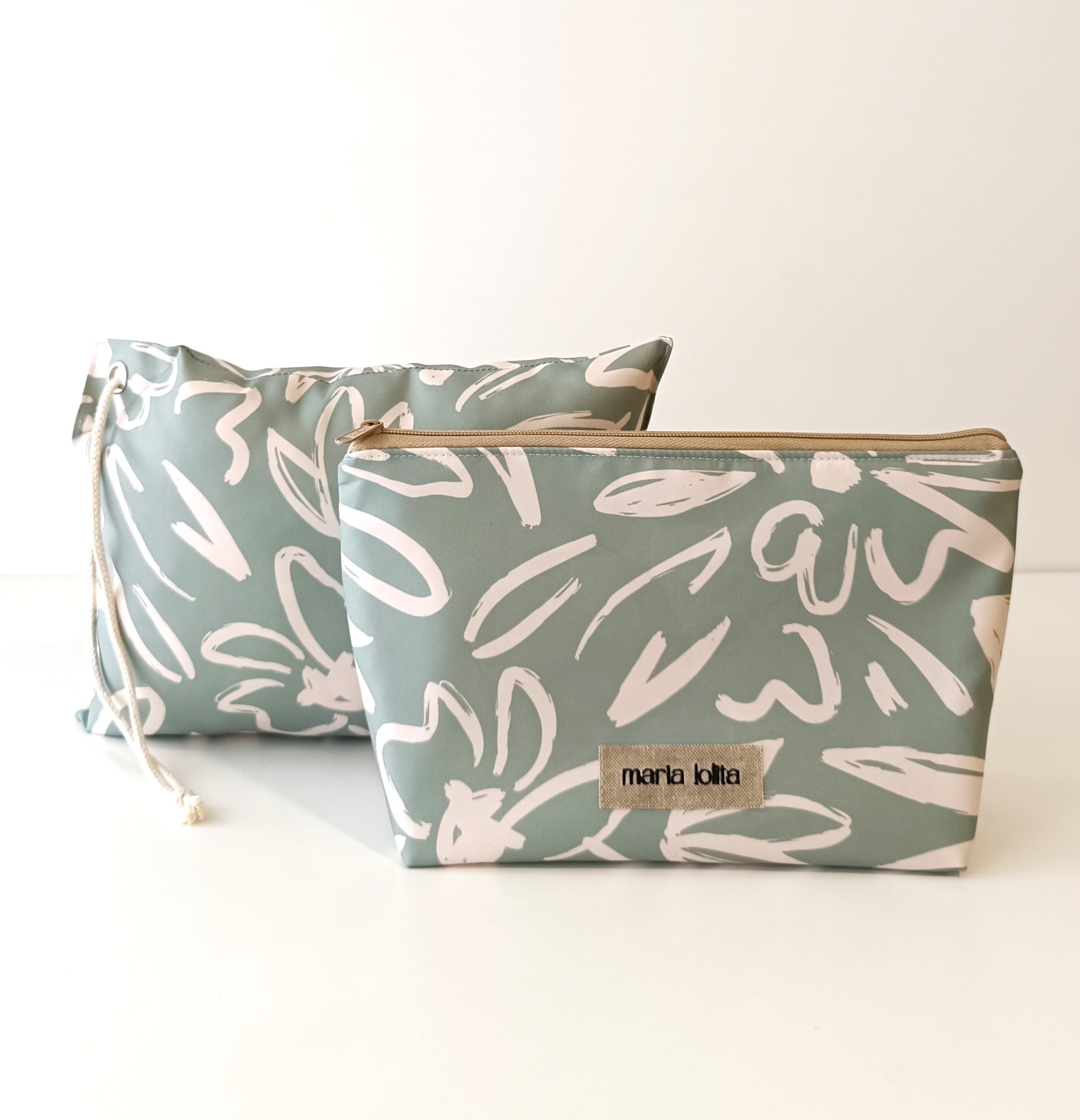 BOLSA TÉRMICA FLORES VERDE SAGE