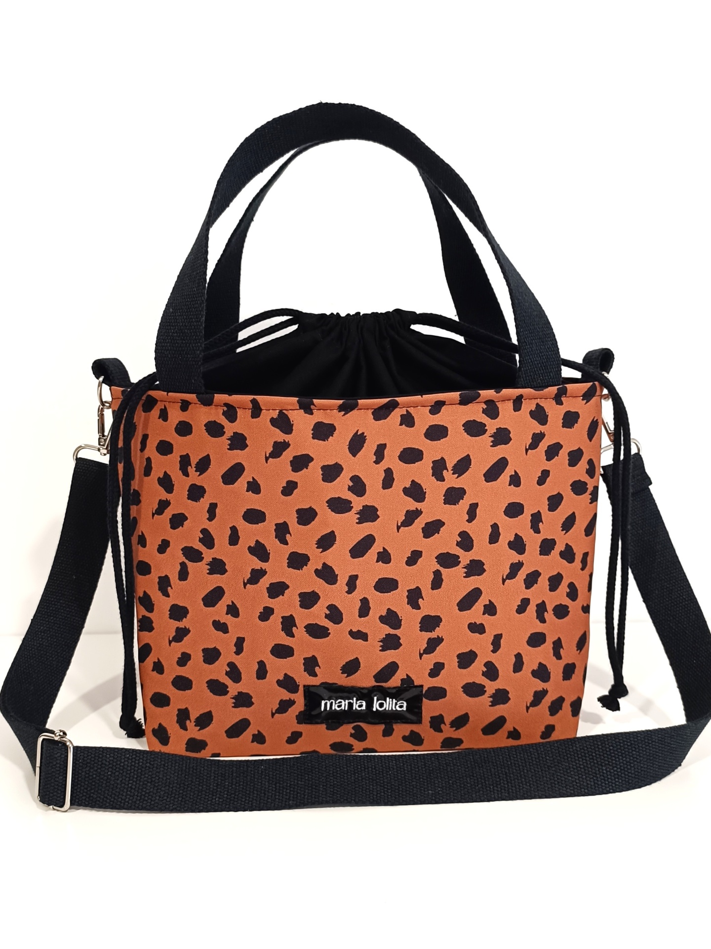 LANCHEIRA TÉRMICA CHITA PRETO COM CASTANHO