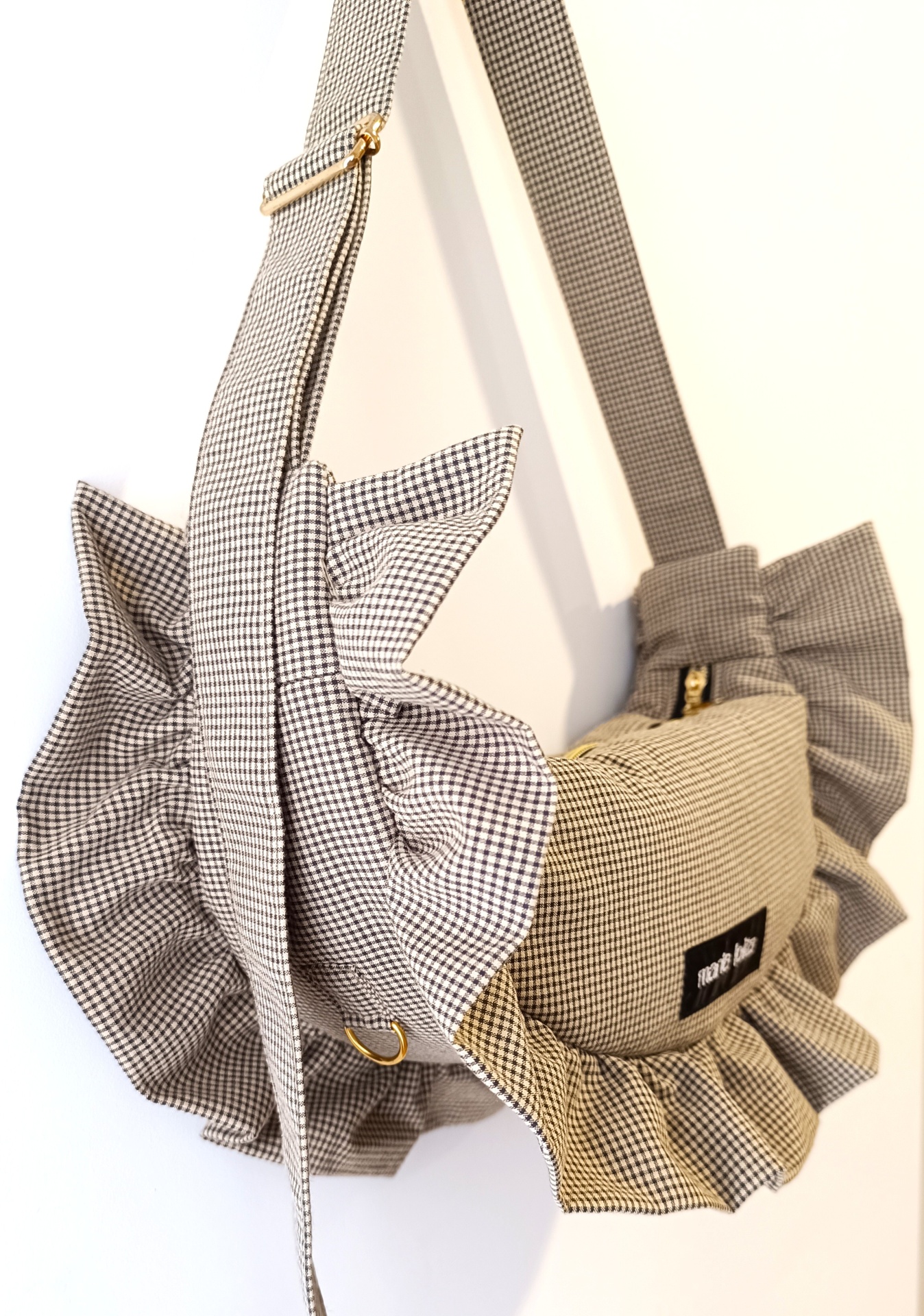 MALA OLÍVIA VICHY BEGE E PRETO