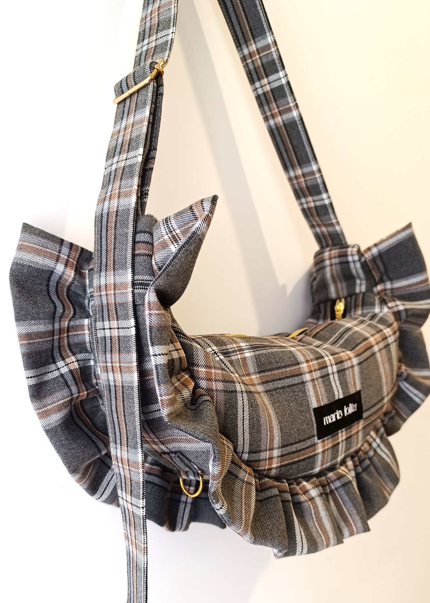 MALA OLÍVIA XADREZ ESCOCÊS CINZA