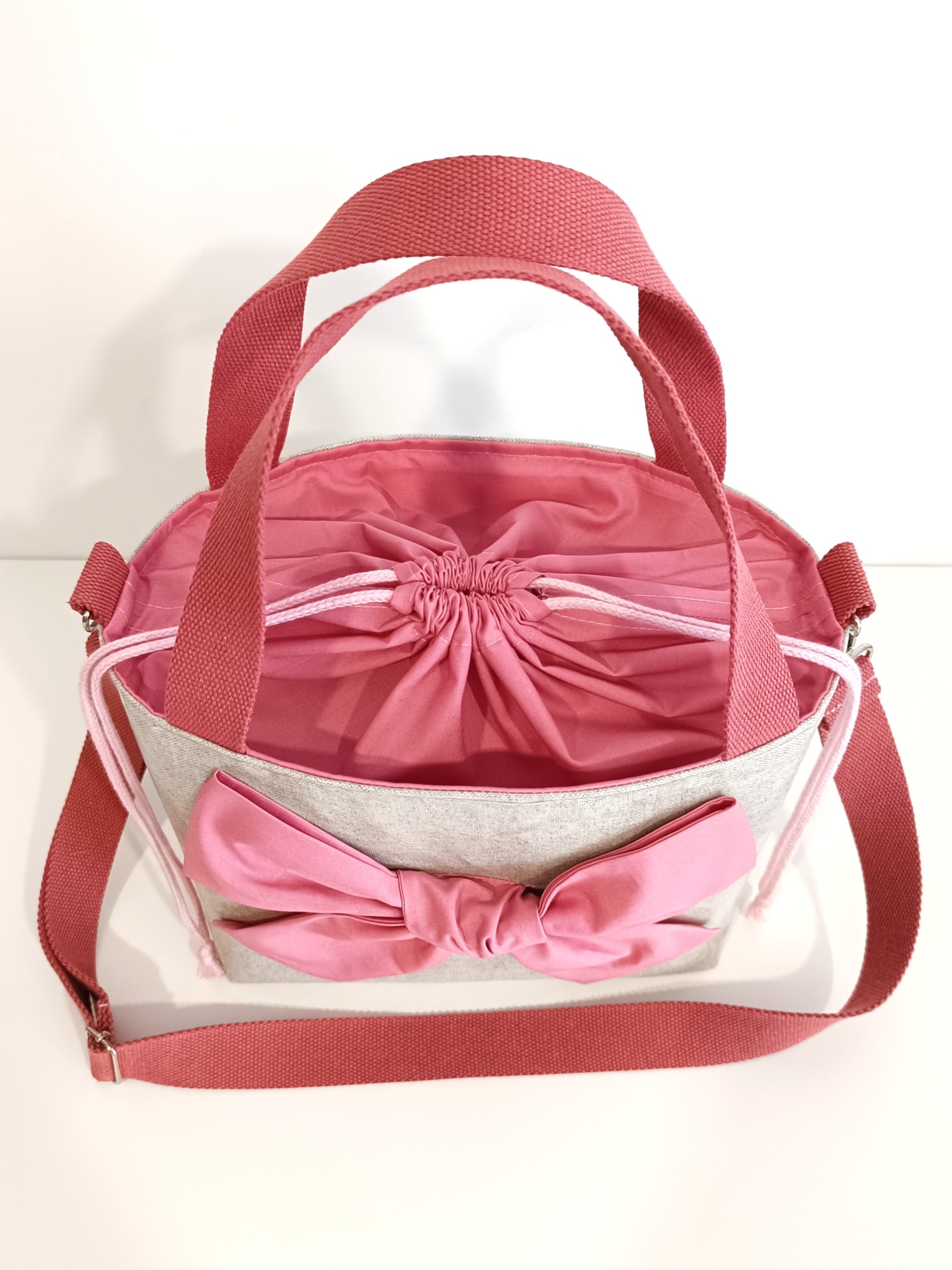 LANCHEIRA TÉRMICA LINHO CINZA COM BRILHOS PRATEADOS