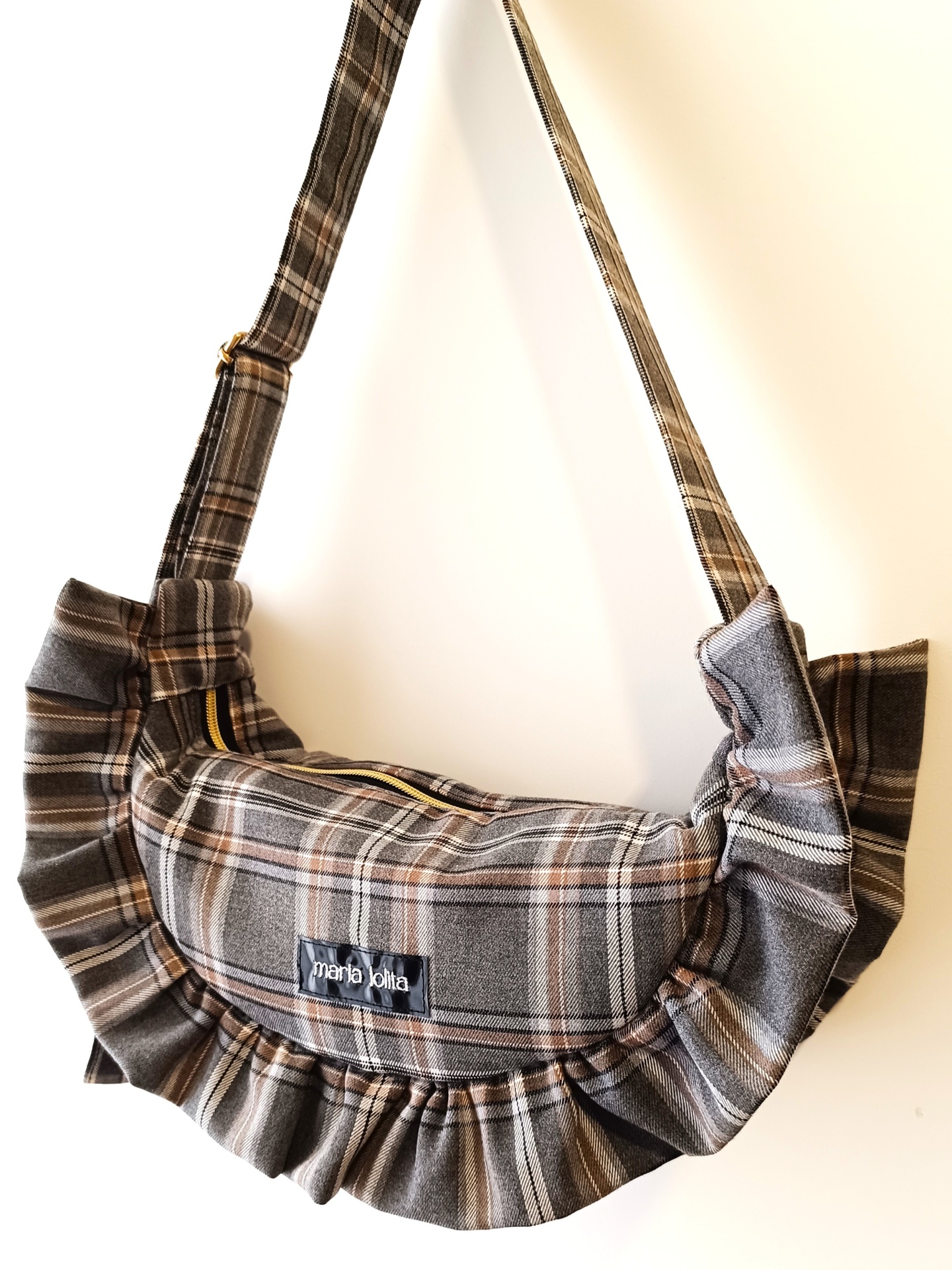 MALA OLÍVIA XADREZ ESCOCÊS CINZA