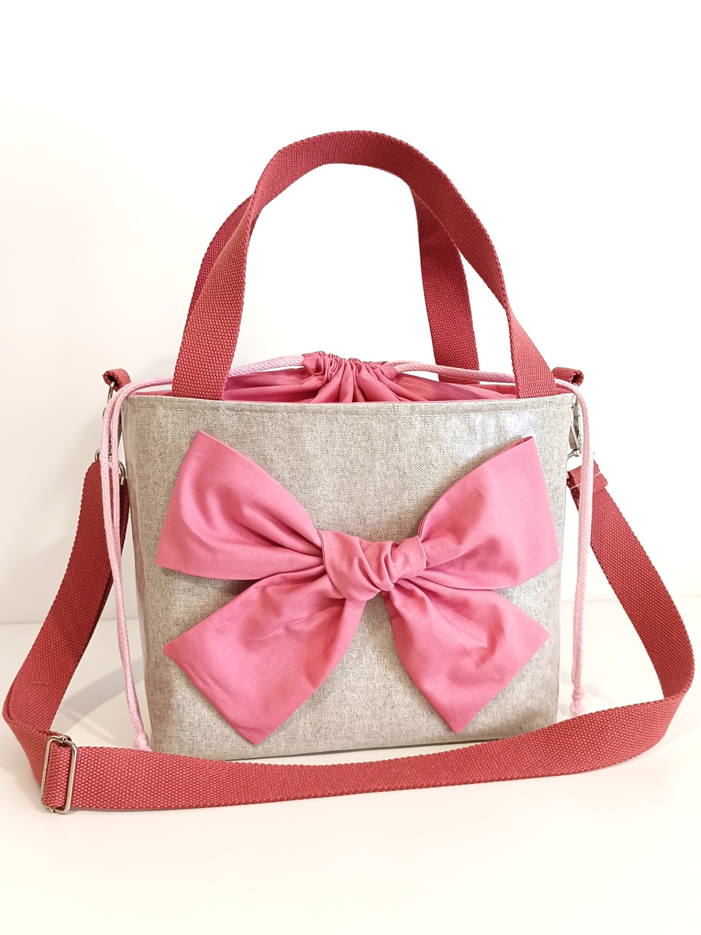 LANCHEIRA TÉRMICA LINHO CINZA COM BRILHOS PRATEADOS