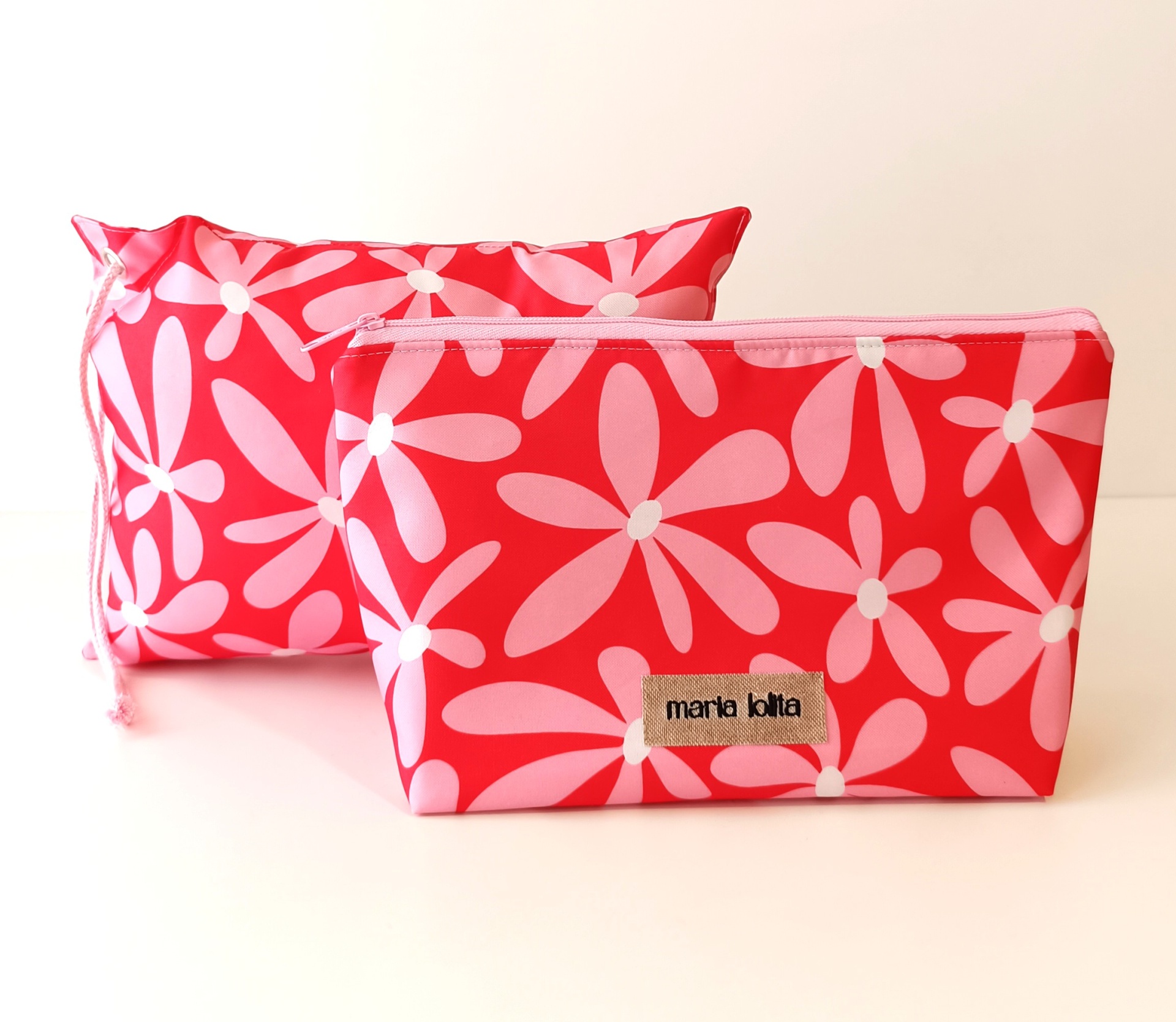 BOLSA TÉRMICA MALMEQUERES ROSA COM VERMELHO