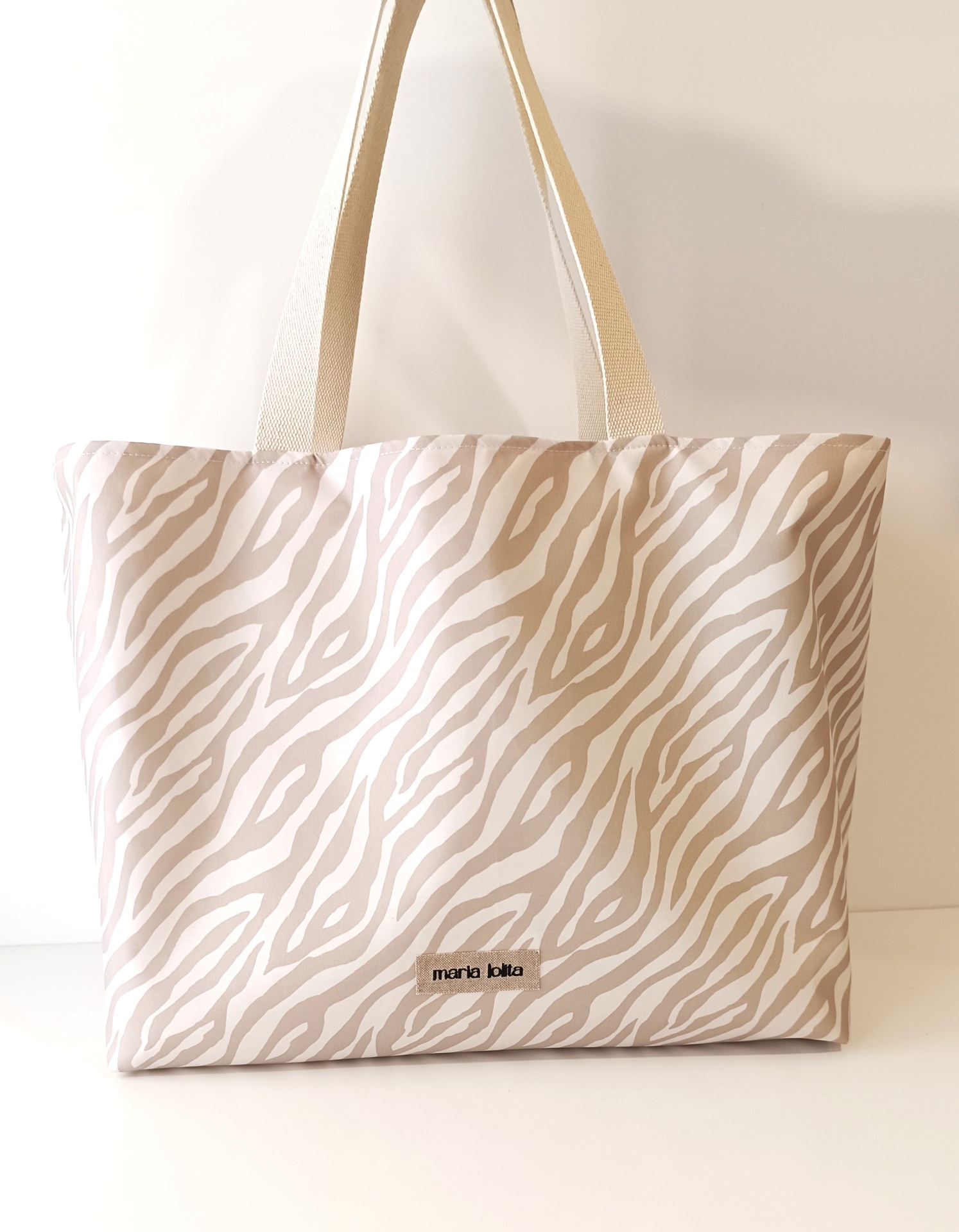 SACO DE PRAIA ZEBRA BEGE