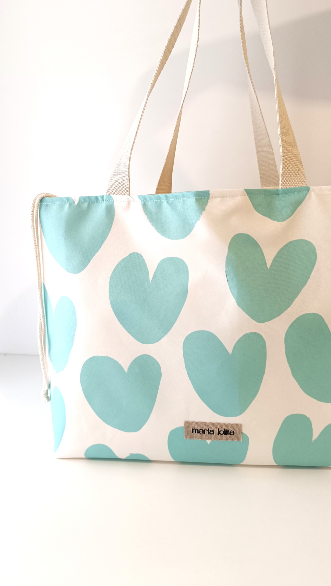 SACO DE PRAIA CORAÇÕES AQUA XL