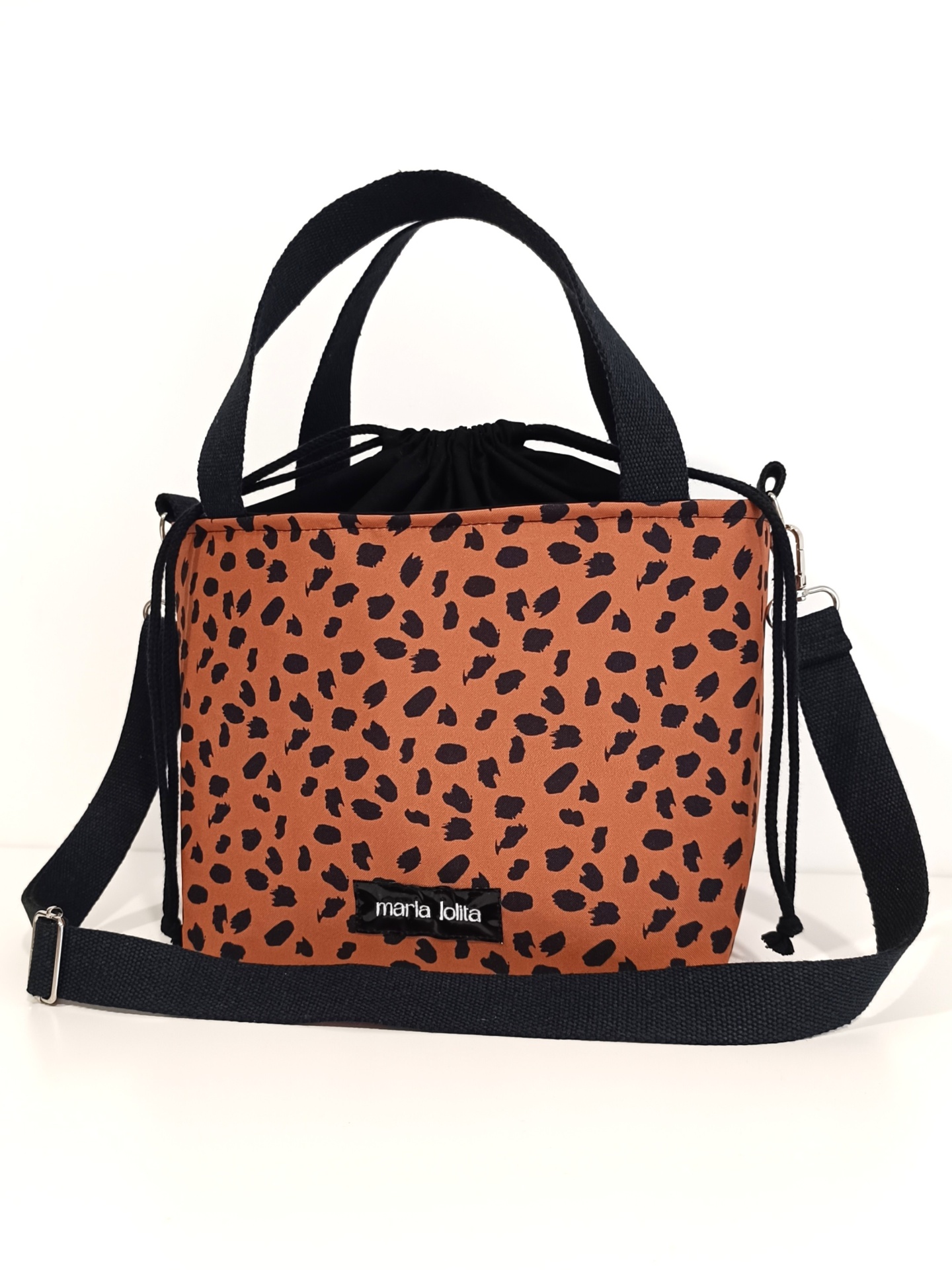 LANCHEIRA TÉRMICA CHITA PRETO COM CASTANHO