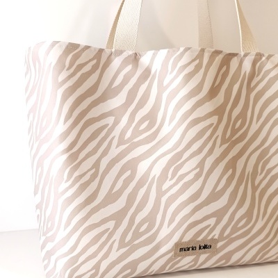 SACO DE PRAIA ZEBRA BEGE
