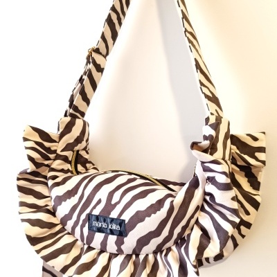 Mala Olívia camurça zebra castanha