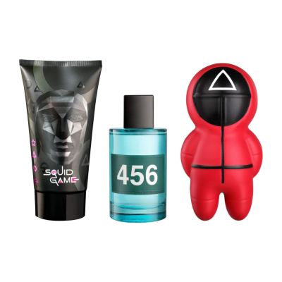 NETFLIX | Coffret Squid Game: Gel Duche 150ml + Eau de Toilette 100ml + Figura Anti-Stress