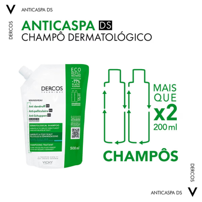 Dercos Technique Ecorefill Champô Anti-caspa para Cabelos Secos 500ml