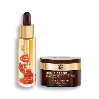 Yves Rocher | Riche Crème Conjunto Nutrição Intensa: Infusão de Rosas 30ml + Creme Dia 50ml