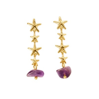 Brincos Ametista Natural