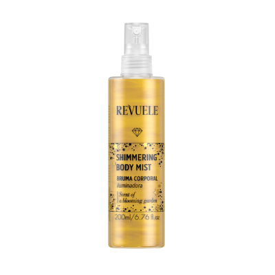 REVUELE | Bruma corporal cintilante dourado e iluminadora 200ml