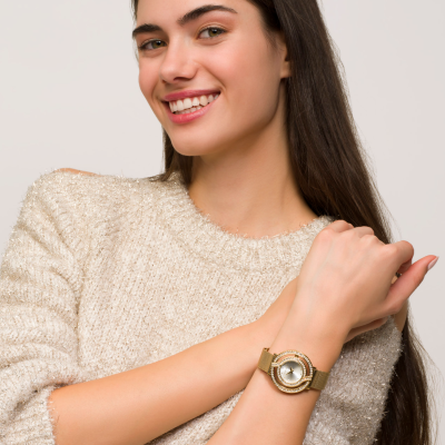 Relógio Golden Glitter