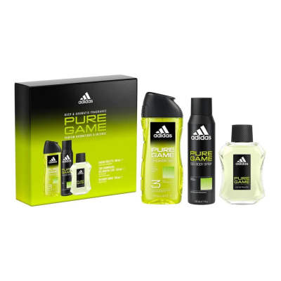 ADIDAS | Coffret Pure Game para Homem: Eau de Toilette 100ml + Gel Duche 250ml + Deo Body Spray 150ml