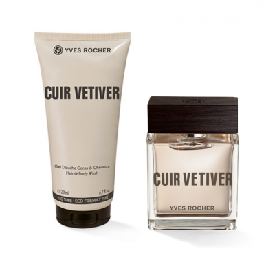 Yves Rocher | Conjunto Cuir Vétiver Gel Duche Corpo & Cabelo 200ml + Eau de Toilette 50ml