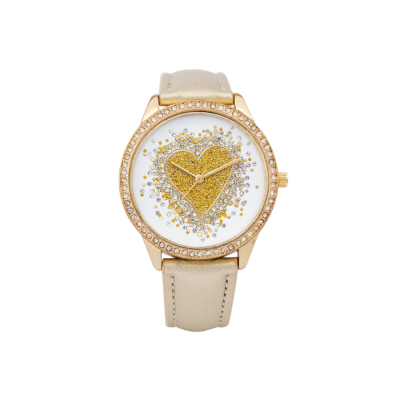 Relógio Coração Brilhante