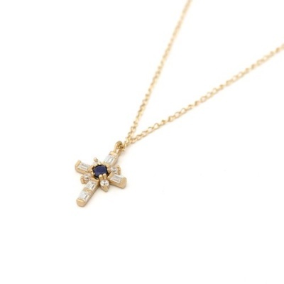 Gargantilha Cruz zafira Ouro