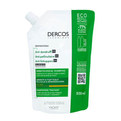 Dercos Technique Ecorefill Champô Anti-caspa para Cabelos Secos 500ml