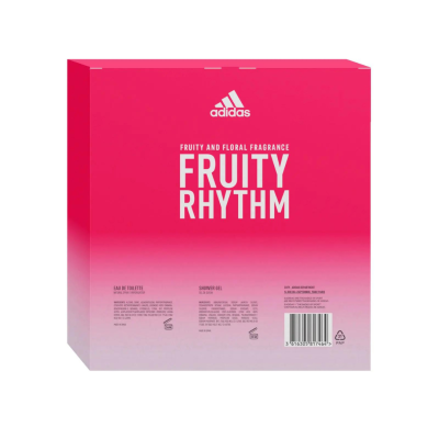 ADIDAS | Coffret Fruity Rhythm para Mulher: Eau Toilette 75ml + Gel Duche 250ml + Garrafa Adidas