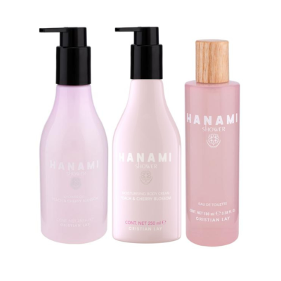 Cristian Lay | Conjunto Hanami Shower: Gel duche + Creme corporal + Óleo seco