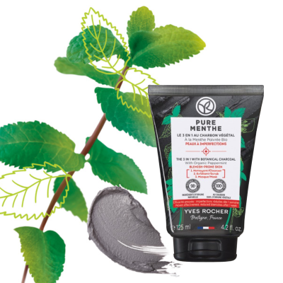 Yves Rocher | Pure Menthe Máscara 3 em 1 com Carvão Vegetal 125ml