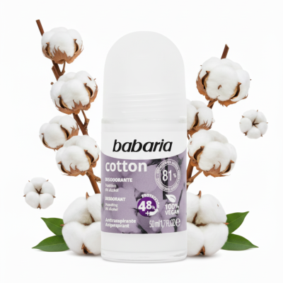 Babaria | Desodorizante roll-on de Algodão 50ml Babaria | Desodorizante roll-on de Algodão 50ml