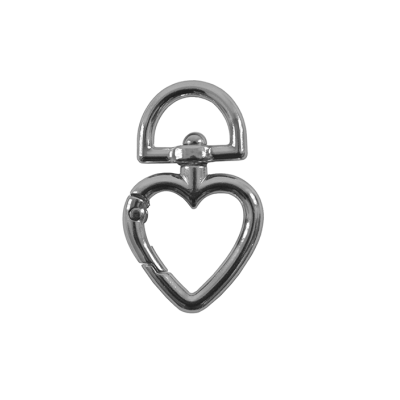 Mosquetão Coração - Prateado