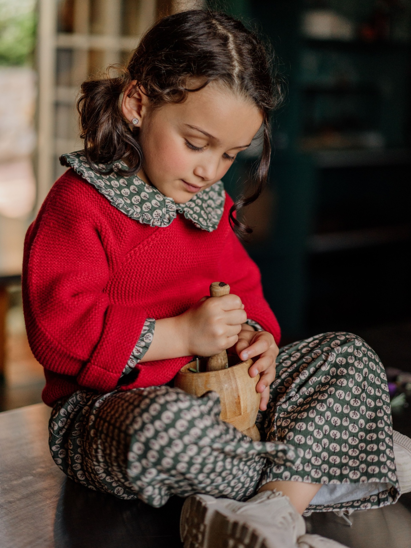 Calças de bombazine