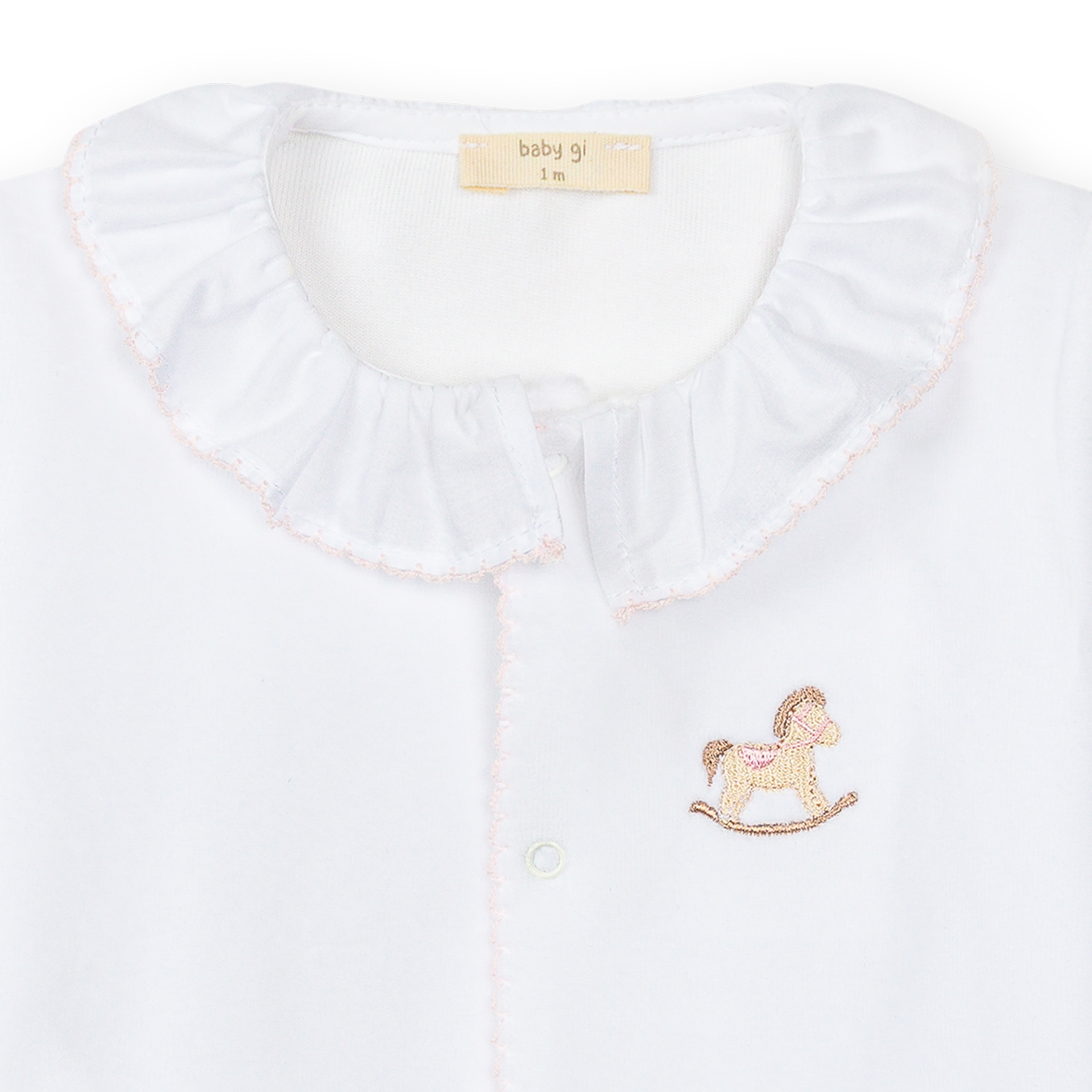 Babygrow Rocking Horse - Branco e Rosa