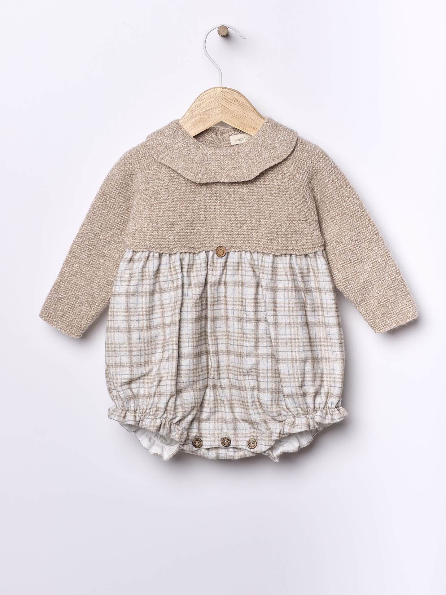 Fofo manga comprida padrão xadrez