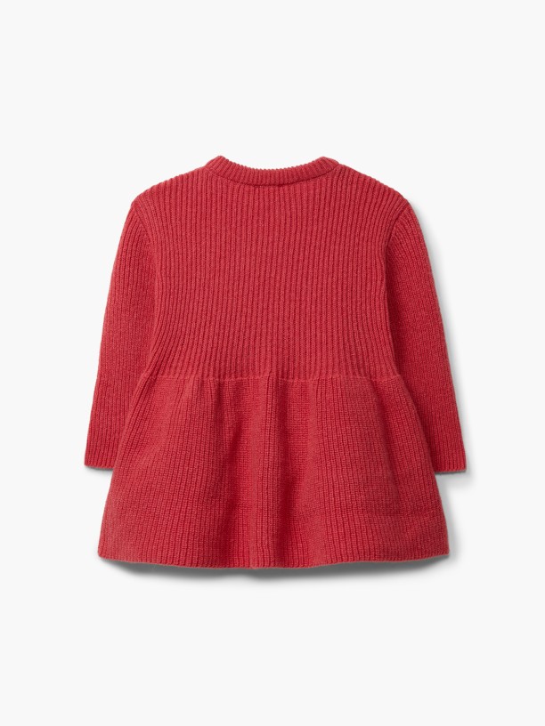 VESTIDO TRICOTADO LÃ - FRAMBOESA