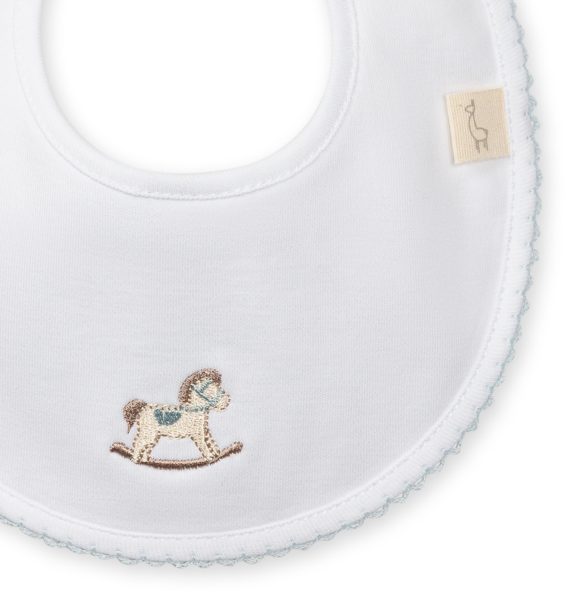 Babete Rocking Horse - Branco e Azul