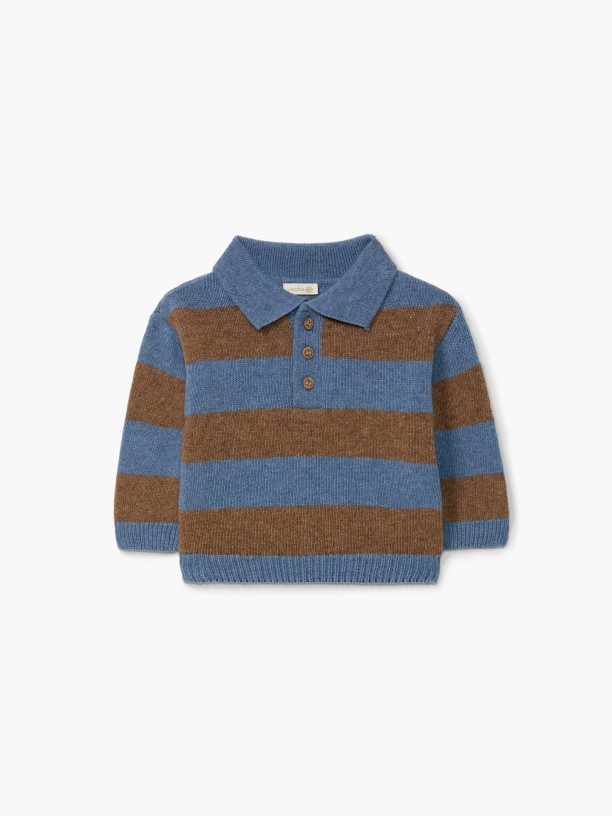 CAMISOLA POLO TRICOTADA - AZUL JEANS