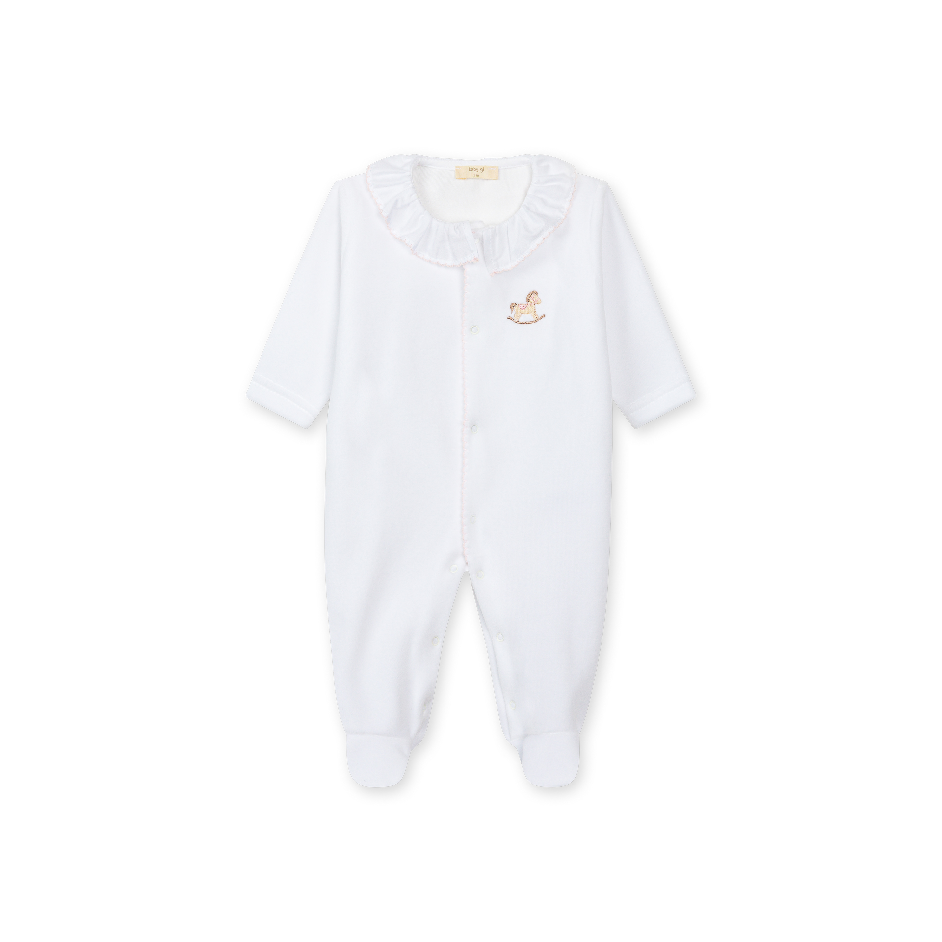 Babygrow Rocking Horse - Branco e Rosa