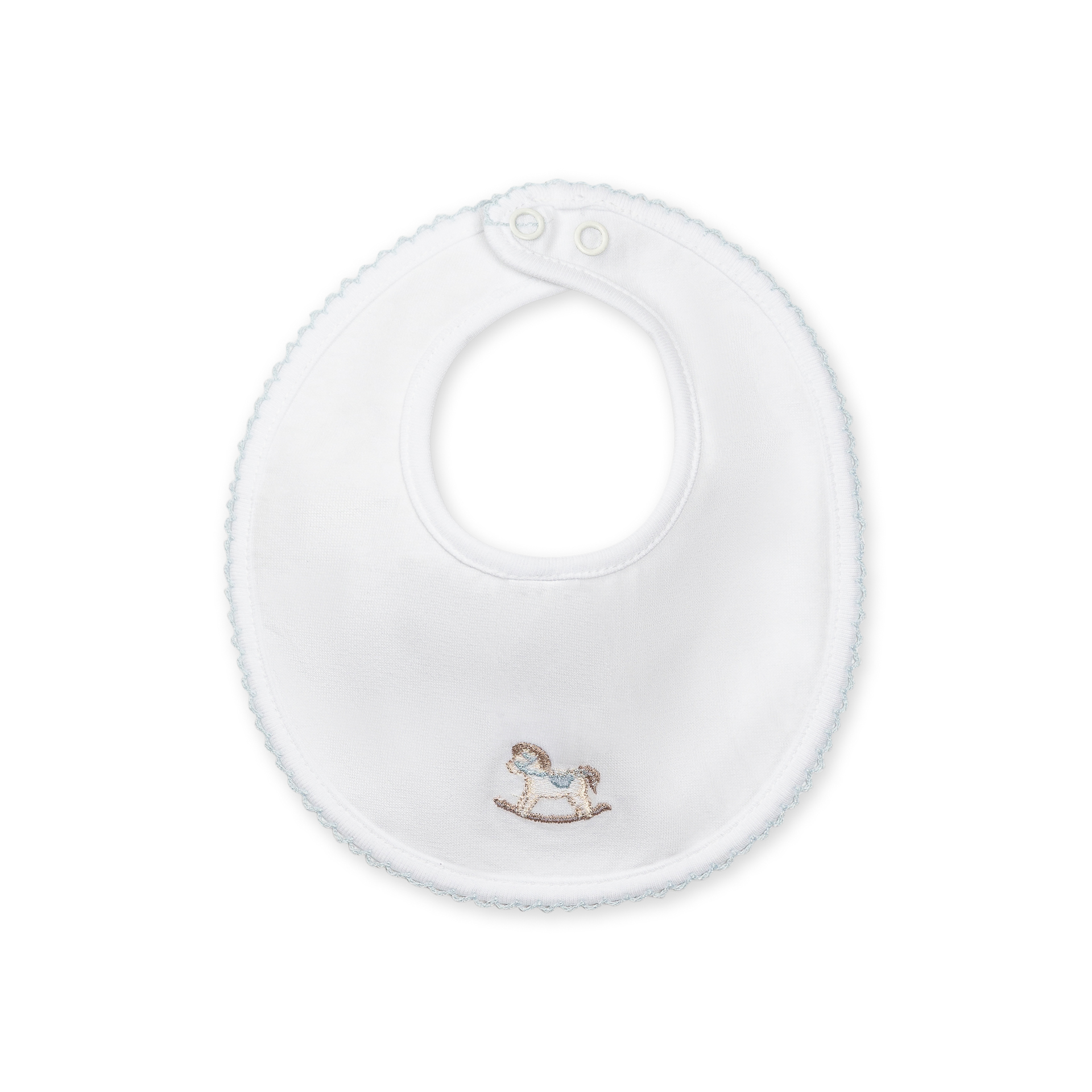 Babete Rocking Horse - Branco e Azul