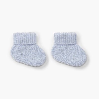 CARAPINS TRICOTADOS DE LÃ - AZUL MOULINÉ