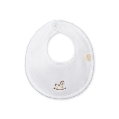 Babete Rocking Horse - Branco e Azul