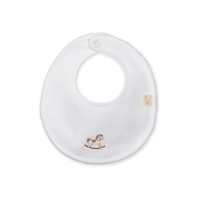 Babete Rocking Horse - Branco e Rosa