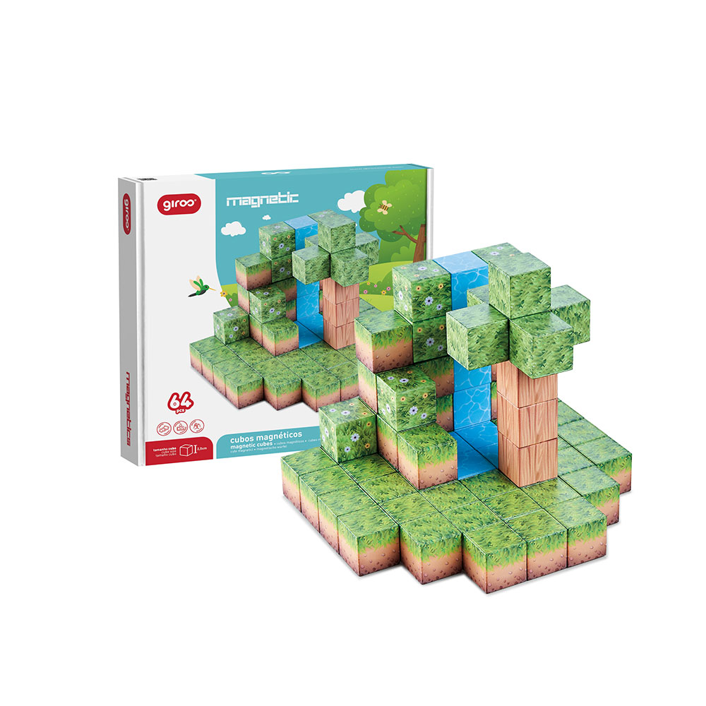 Giros Jogo 64 Cubos Magnéticos A Floresta Giros Jogo 64 Cubos Magnéticos A Floresta