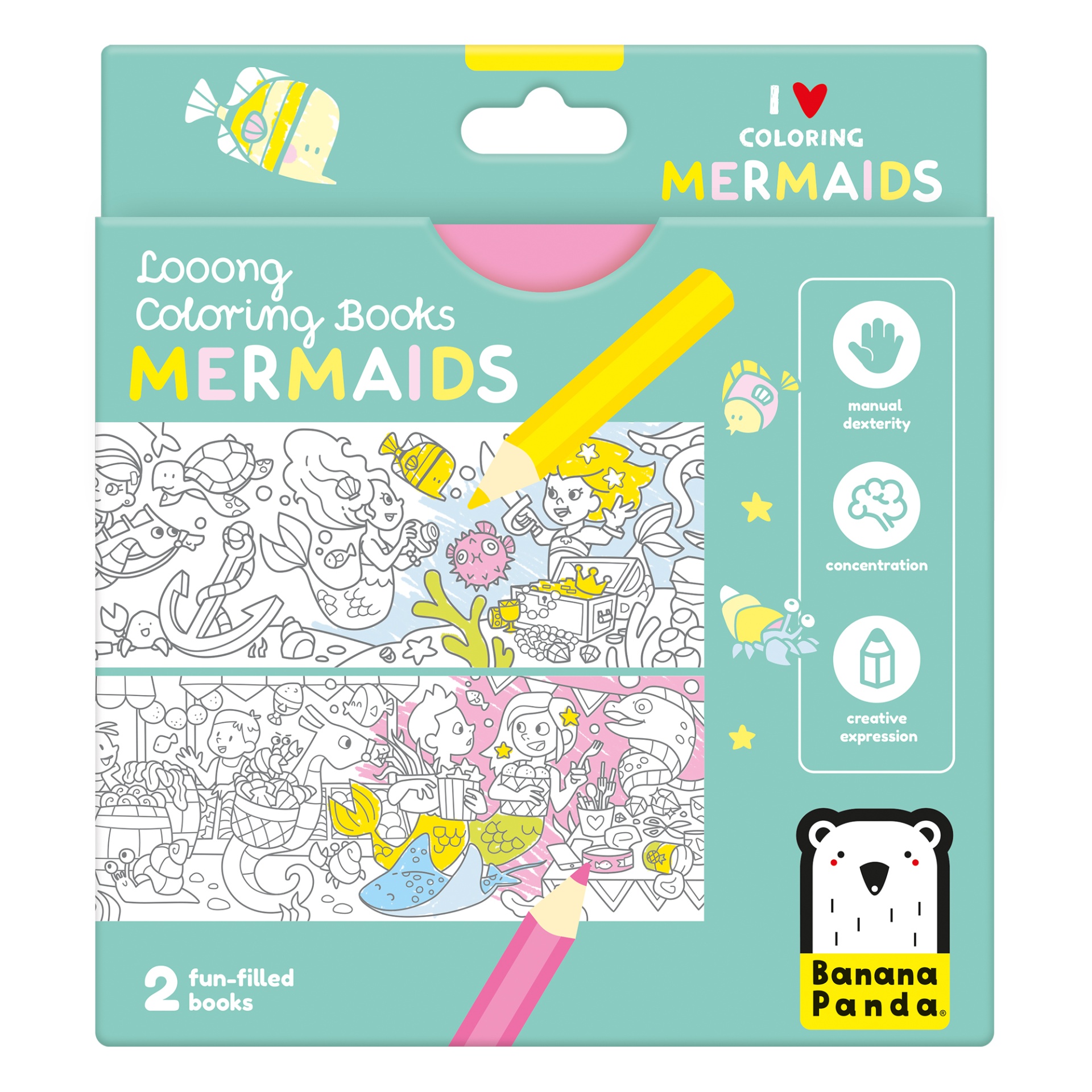 Banana Panda 2x Livros de Colorir Adoro Sereias 4+ anos Banana Panda 2x Livros de Colorir Adoro Sereias 4+ anos