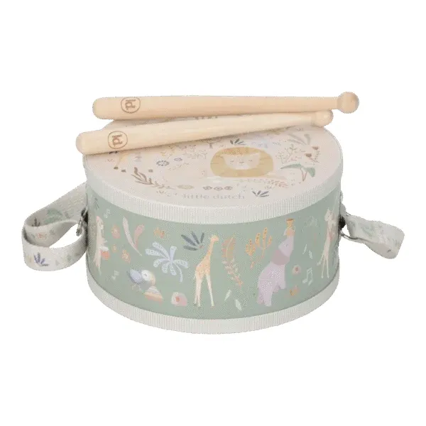 Little Dutch Tambor Musical Safari Friends Verde Little Dutch Tambor Musical Safari Friends Verde