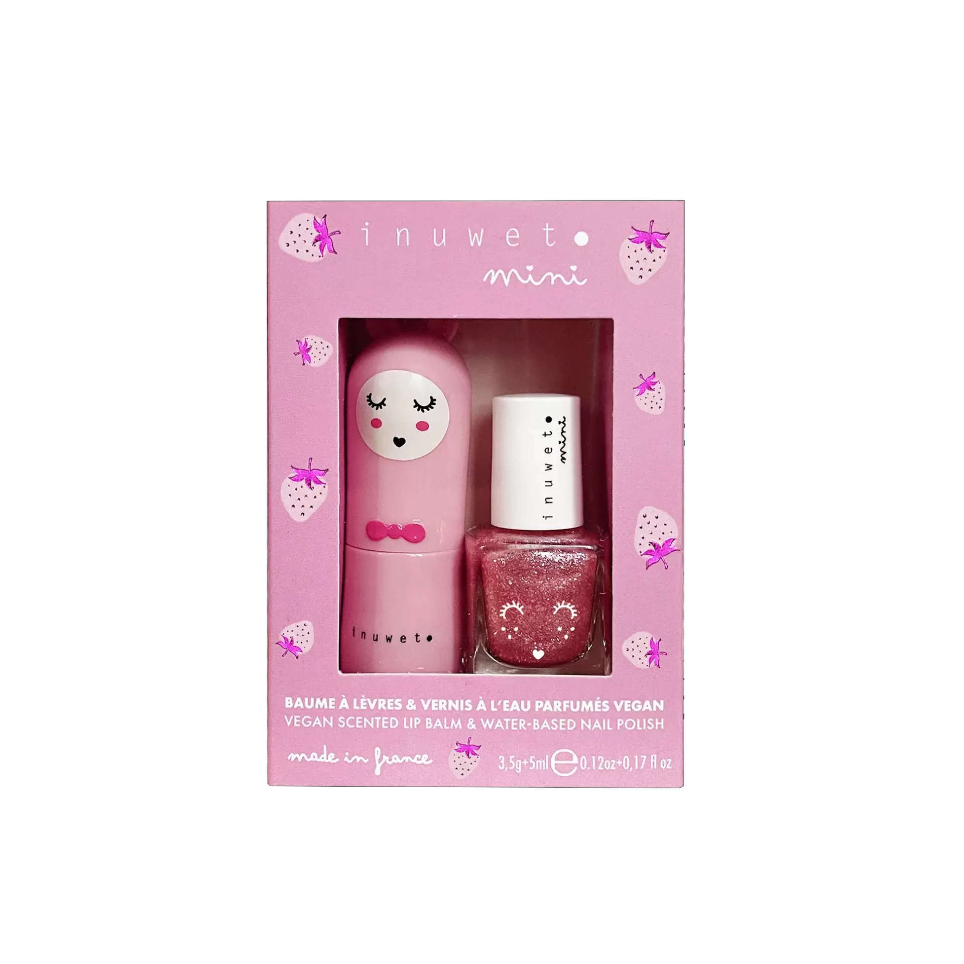 Inuwet Kit Maquilhagem Infantil Verniz + Bálsamo Morango Inuwet Kit Maquilhagem Infantil Verniz + Bálsamo Morango