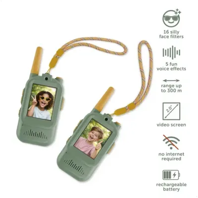 Zazu Video Walkie Talkie para Crianças Verde