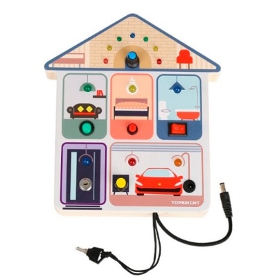 TopBright Busy Board House Montessori com Luzes