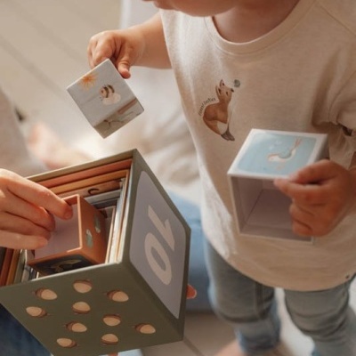 Little Dutch Cubos De Encaixe E Torre Em Cartão - Forest Friends