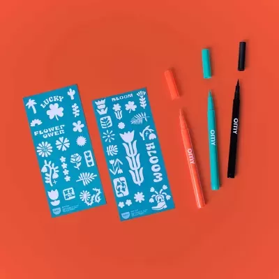 OMY Canetas de Tatuagem Temporária  Flower Power