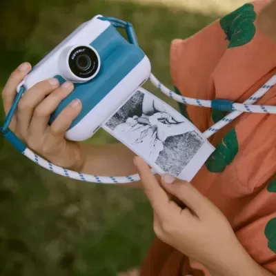 Kidywolf K-Print Máquina Fotográfica Instantânea Retro Azul